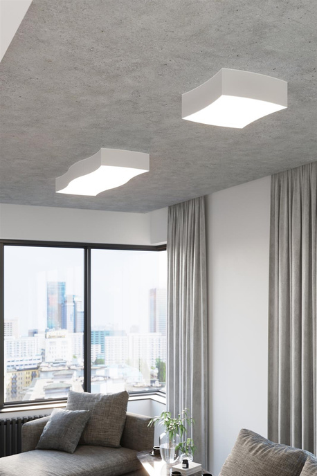 Plafond SQUARE 1 blanco + 2x bombilla LED E27 3000K Cálido 7,5W 620lm