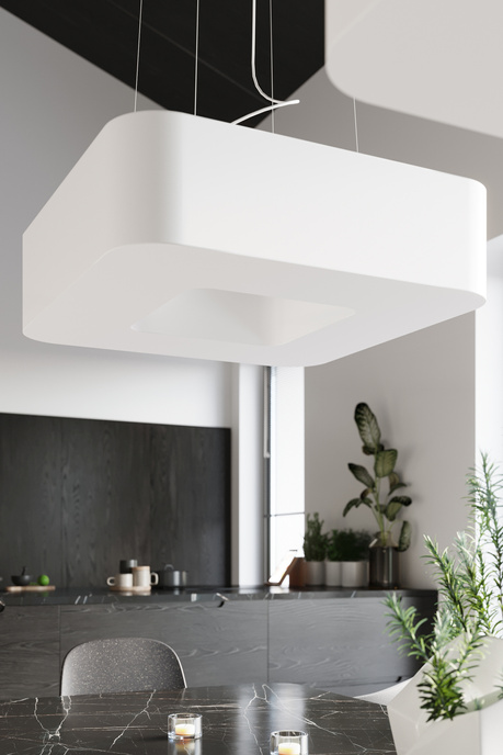 URANO 60 lámpara de araña blanco + 8x bombilla LED E27 4000K Fría 7,5W 650lm