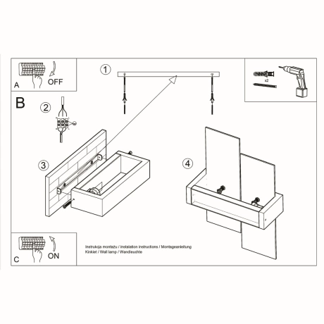 Lámpara de pared FENIKS 1 madera natural