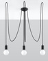 EDISON 3 lámpara colgante negra + 3x bombilla LED E27 3000K Cálida 7,5W 620lm