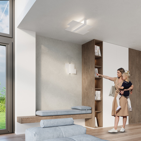 Plafond MASSIMO blanco + 2x bombilla LED E27 4000K Fría 7,5W 650lm