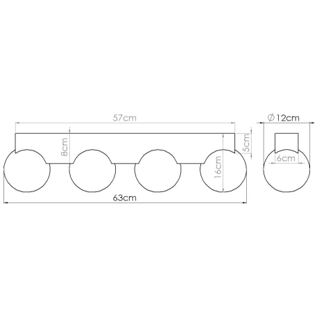 Lámpara de techo BULBO 4 madera natural
