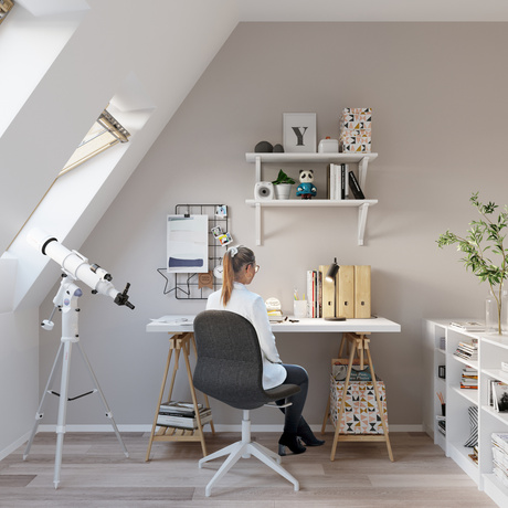 Lámpara de escritorio RING negra + 1x bombilla LED GU-10 4000K Fría 7W 630lm