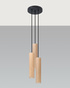 LINO 3P lámpara colgante madera natural + 3x GU-10 3000K Warm 7W 620lm bombilla LED