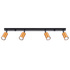 WINX Plafón 4L negro/cobre + 4x bombilla LED GU-10 3000K Cálido 7W 510lm