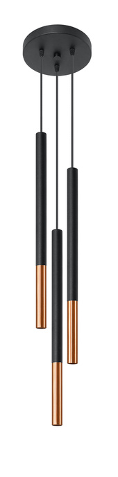 MOZAICA 3P negro/cobre lámpara colgante + 3x G9 LED bombilla 3000K cálido 4.5W 510lm