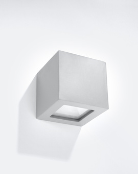 Aplique de cerámica LEO gris + 1x bombilla LED E27 3000K Cálida 7,5W 620lm