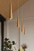 Lámpara colgante SULA 3P madera natural + 3 bombillas LED GU-10 4000K Fría 7W 630lm