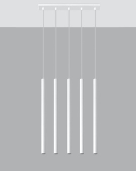 PASTELO 5 lámpara colgante blanca + 5x bombilla LED G9 4000K Fría 4,5W 530lm