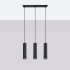 Lámpara colgante KARBON 3L negra