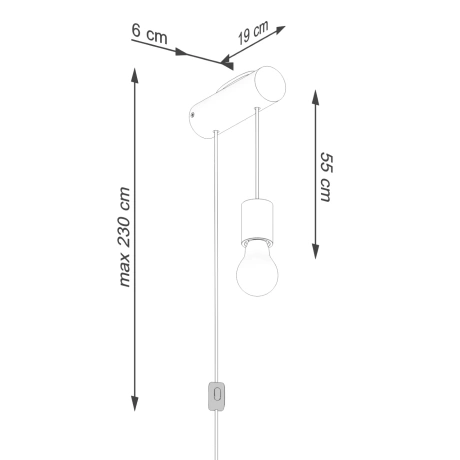 Aplique NIMBI E27 con interruptor