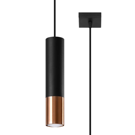 Lámpara colgante LOOPEZ 1 negro/cobre