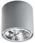 Plafond TIUBE gris + 1x bombilla LED GU10 AR111 3000K Cálida 12W 800lm