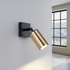 WINX Aplique negro/oro + 1x Bombilla LED GU-10 4000K Frío 7W 530lm
