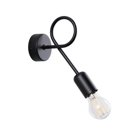 Aplique SUPEŁ negro + 1X bombilla LED E27 3000K 7W 760lm