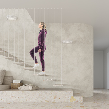 Aplique de cerámica HELIOS blanco + 1x bombilla LED E27 4000K Fría 7,5W 650lm