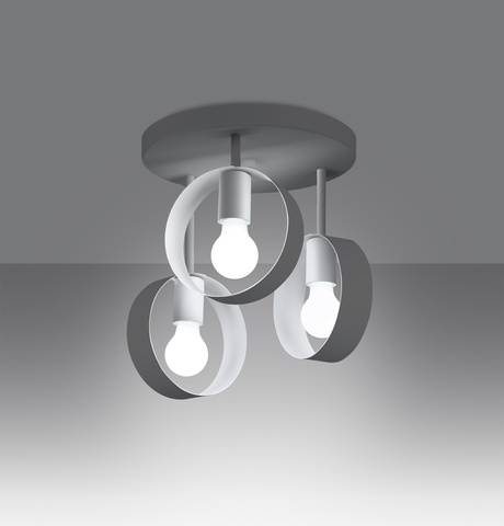 Plafond TITRAN 3 blanco + 3x bombilla LED E27 3000K Cálido 7,5W 620lm