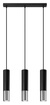 LOOPEZ 3L lámpara colgante negro/cromo + 3x bombilla LED GU-10 3000K Cálido 7W 620lm