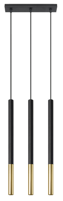 MOZAICA Lámpara colgante 3L negro/oro + 3 bombillas LED G9 4000K Fría 4,5W 530lm