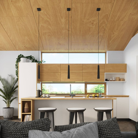 PRYSM Lámpara colgante 3L negra + 3x bombilla LED G9 4000K Frío 4,5W 460lm