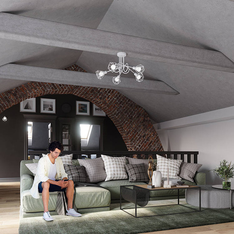 Plafond ARTEMIS 3 blanco + bombilla LED E14 4000K Fría 7,5W 680lm