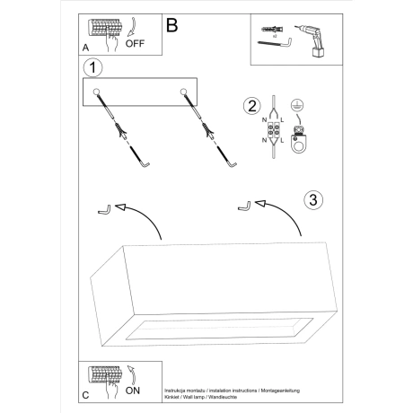 Lámpara de pared VEGA 30 hormigón