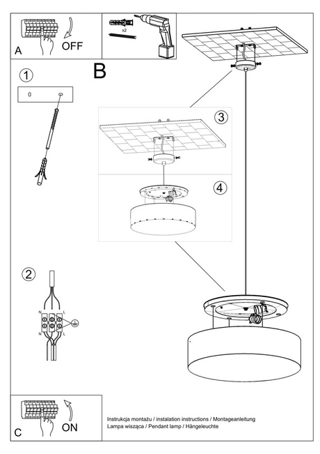 Lámpara colgante ARENA 45 BLANCA + 3 bombillas LED E27 3000K Cálida 7,5W 620lm