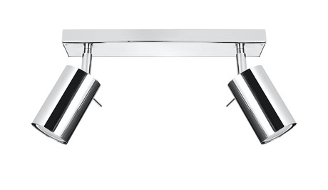 Plafond RING 2 cromado + 2x bombilla LED GU-10 3000K Cálida 7W 620lm