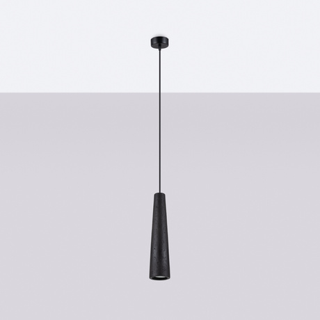 ELECTRA Lámpara colgante hormigón negro + 1x bombilla LED GU-10 4000K Frío 7W 530lm