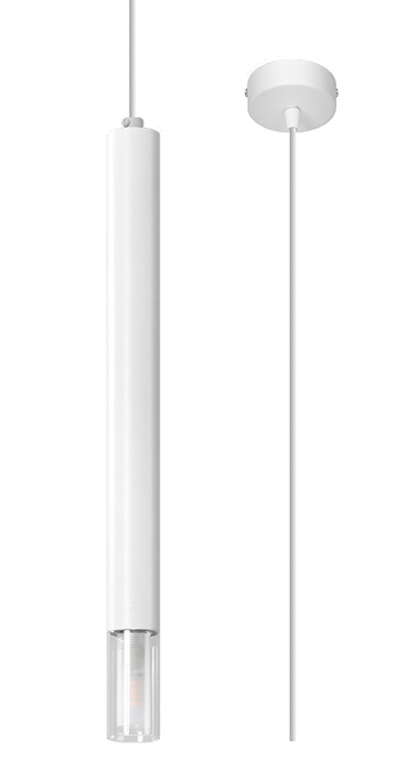 WEZYR 1 lámpara colgante blanca + 1x bombilla LED G9 4000K Fría 4,5W 530lm