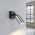 WINX Aplique negro/cromo + 1x bombilla LED GU-10 3000K Cálido 7W 510lm