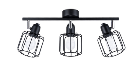 BELUCI 3 plafond negro + 3x bombilla LED E14 4000K Fría 7,5W 680lm