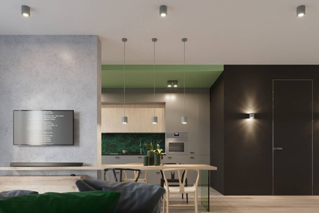 Plafond ORBIS 1 gris + 1x bombilla LED GU-10 3000K Cálida 7W 620lm