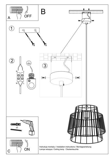 GATE lámpara colgante blanco + 1x bombilla LED E27 3000K Warm 7.5W 620lm