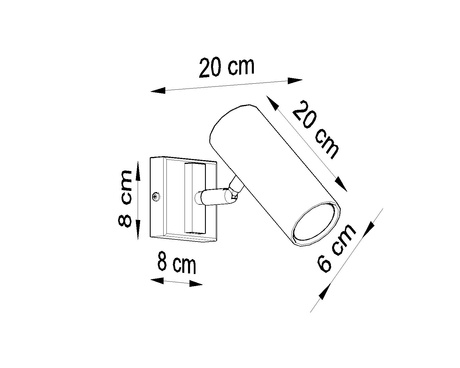 Aplique DIREZIONE blanco + 1x bombilla LED GU-10 3000K Cálida 7W 620lm