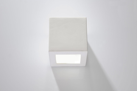 Aplique de cerámica LEO blanco + 1x bombilla LED E27 4000K Fría 7,5W 650lm