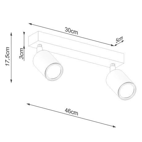 Plafón VERDO 2 negro
