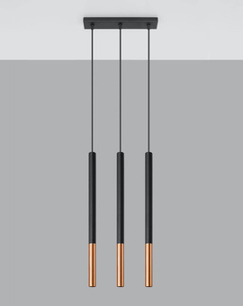 MOZAICA 3L lámpara colgante negro/cobre + 3x bombilla LED G9 3000K Warm 4.5W 510lm