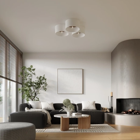 Lámpara de techo TELESTO blanco/marrón oscuro