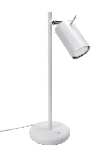 Lámpara de escritorio RING blanca + 1x bombilla LED GU-10 3000K Cálida 7W 620lm