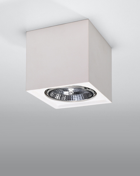 SEIDA cerámica plafond blanco + 1x bombilla LED GU-10 3000K Cálido 7W 620lm