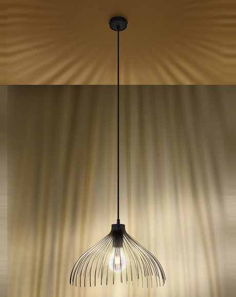 UMB lámpara colgante negro + 1x bombilla LED E27 3000K Warm 7.5W 620lm