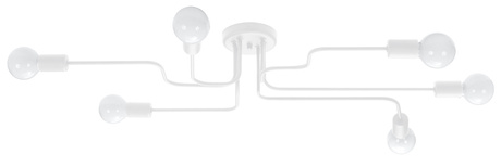 Lámpara de araña HECTOR 6 blanca + 6x bombilla LED E27 3000K Cálida 7,5W 620lm