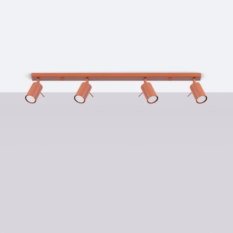 Plafón RING 4L rojo ocre