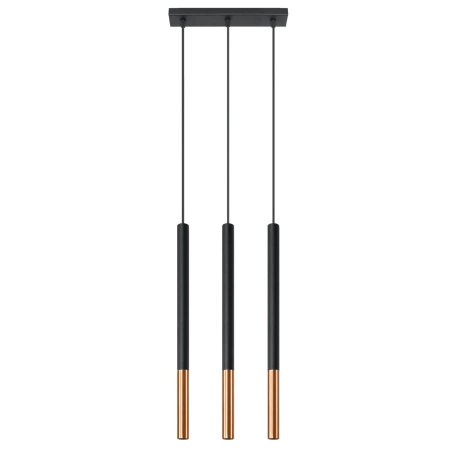 Lámpara colgante MOZAICA 3L negro/cobre