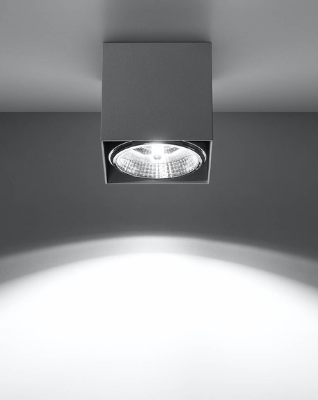 Plafond BLAKE gris + 1x bombilla LED GU10 AR111 3000K Cálida 12W 800lm