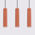 Lámpara colgante KARBON 3L rojo ocre