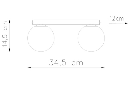 Plafond YOLI 2 negro + 2x bombilla LED G9 4000K Fría 4,5W 460lm