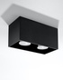 Plafond QUAD MAXI negro + 2x bombilla LED GU-10 4000K Fría 7W 630lm