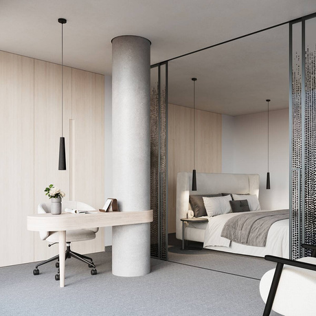 ELECTRA Lámpara colgante hormigón negro + 1x bombilla LED GU-10 4000K Frío 7W 530lm